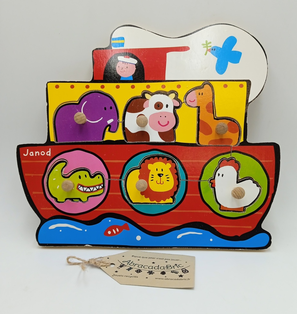 Puzzle à encastrer bateau avec animaux - JANOD