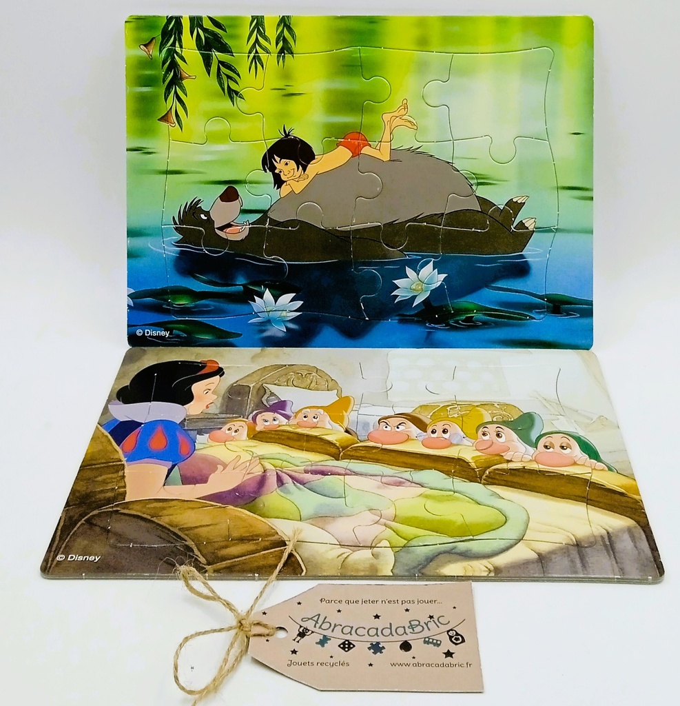 Puzzle "Blanche neige et les 7 nains" et "le livre de la jungle" 2x12 - DiSNEY 