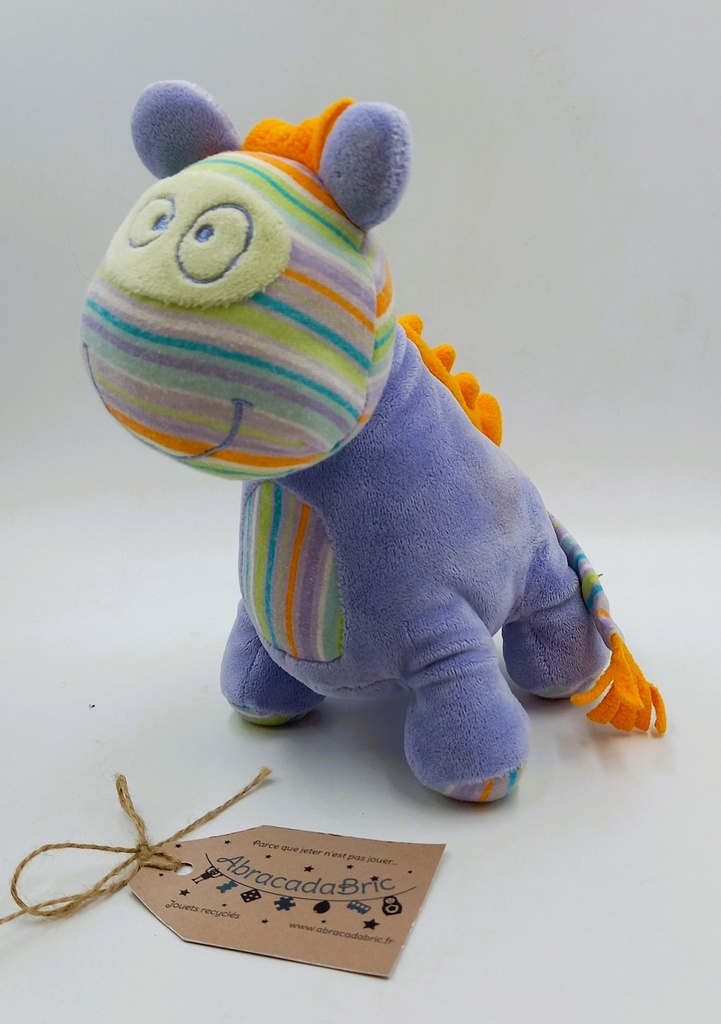 Doudou dragon zèbre 22cm - NiCOTOY