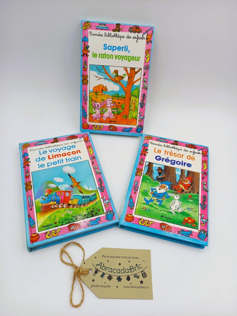 Lot x3 "Saperli le raton voyageur", "Le trésor de Grégoire"," Le voyage de Limaçon le petit train"- HEMMA 