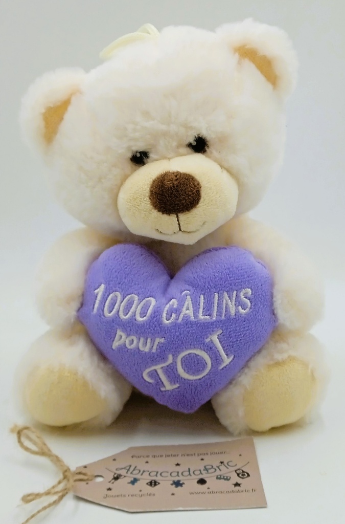 Ours avec coeur violet 20cm - EDiTiONS DU 24 TONNERRE