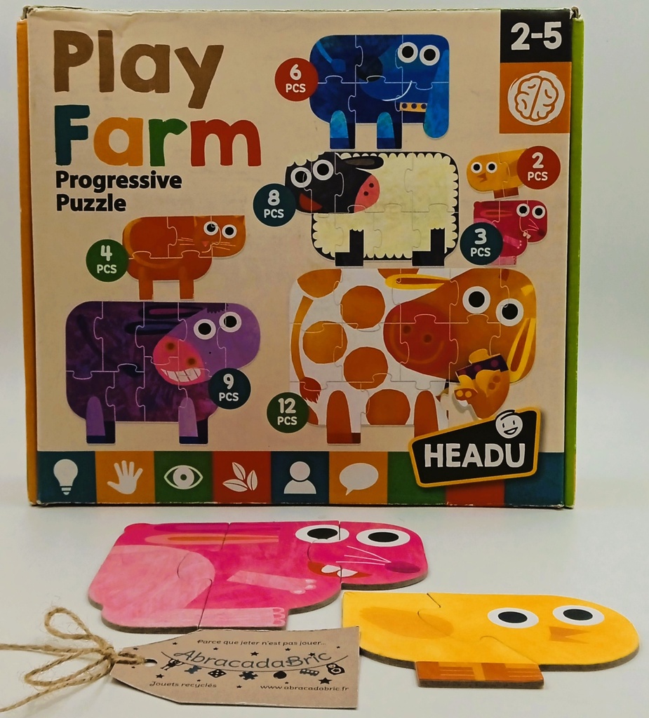 Puzzle progressif de la ferme - HEADU 