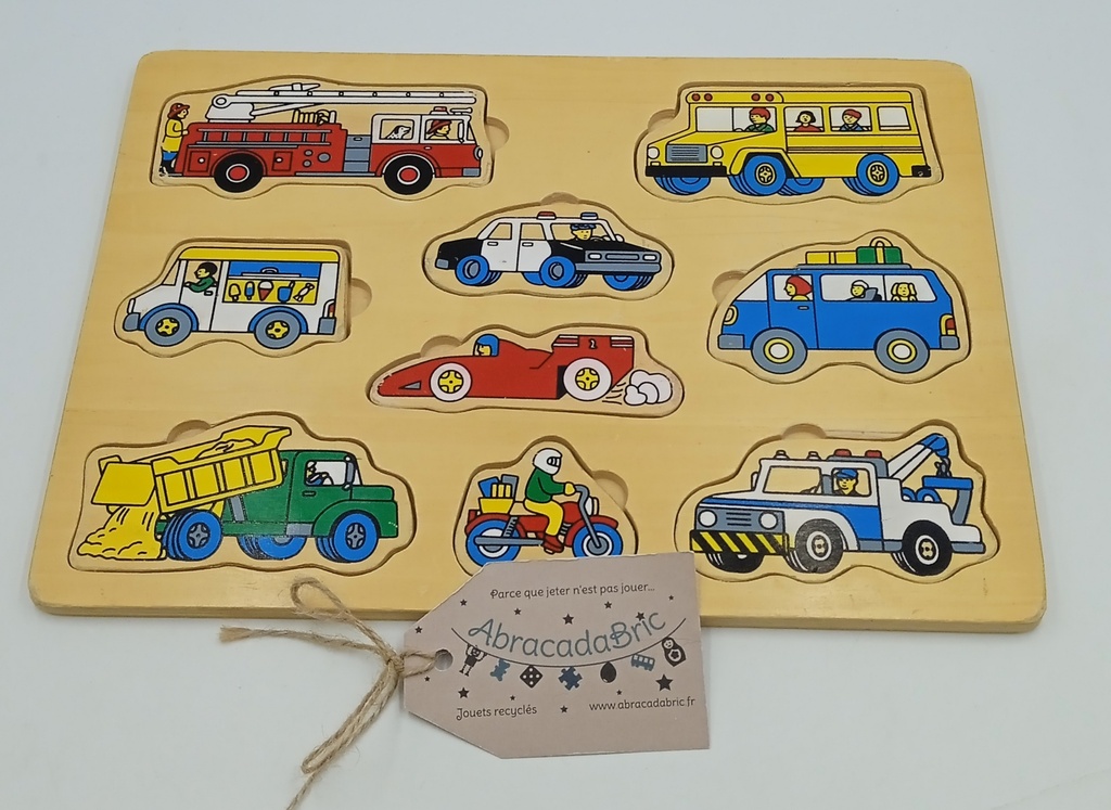 Puzzle des véhicules en bois 9pièces 