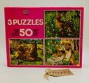 2x50 puzzle animaux - MB PUZZLE