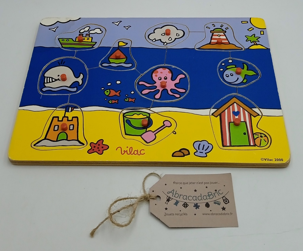 Puzzle d'encastrement en bois "la plage" - ViLAC