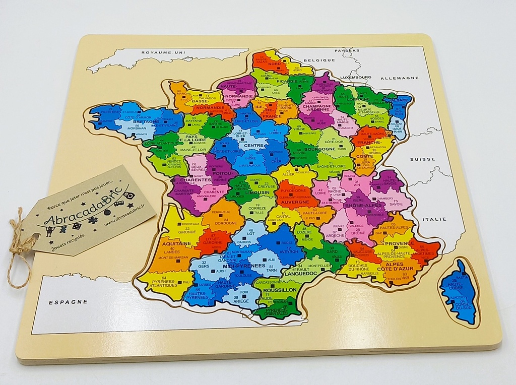 Puzzle régions de france en bois 