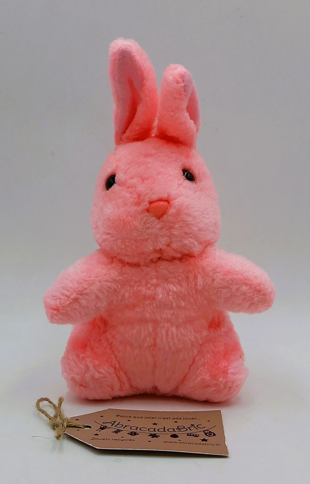Peluche lapin rose 20cm