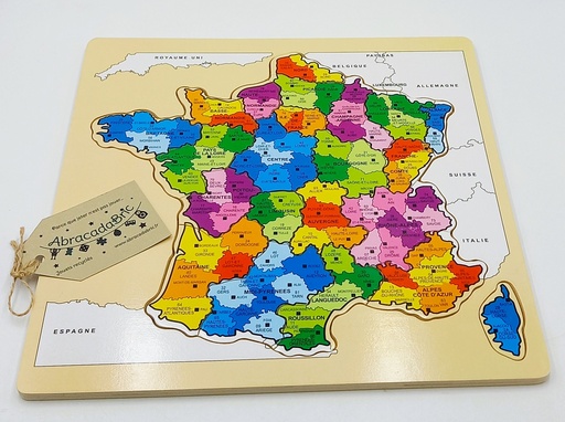 Puzzle régions de france en bois 