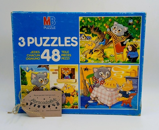 Puzzle histoire de chat 3x48p - MB PUZZLE