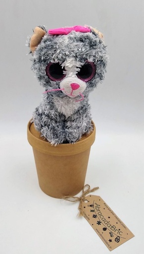 Chat gris et rose 15cm - TY