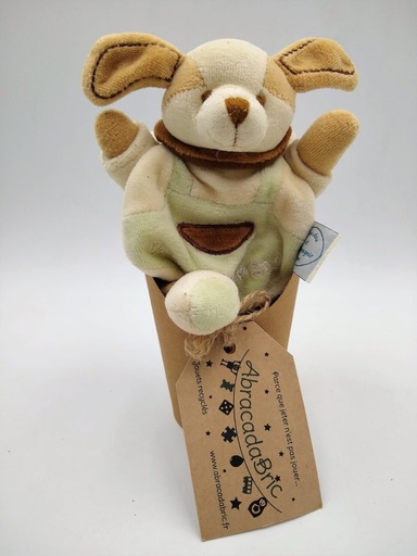 Chien beige et marron 18cm - DOUDOU et COMPAGNiE