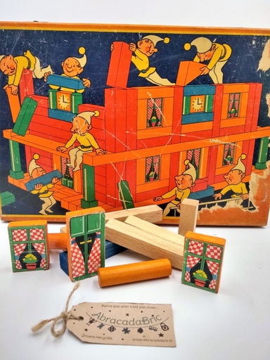 Ancien jeu de construction en bois - JEU JURA