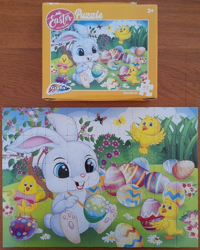 Puzzle 45p Le lapin et les œufs de Pâques - GRAFiX