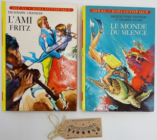 Lot x2 "l'ami Fritz" et "le monde du silence" - iDEAL BiBLiOTHEQUE HACHETTE