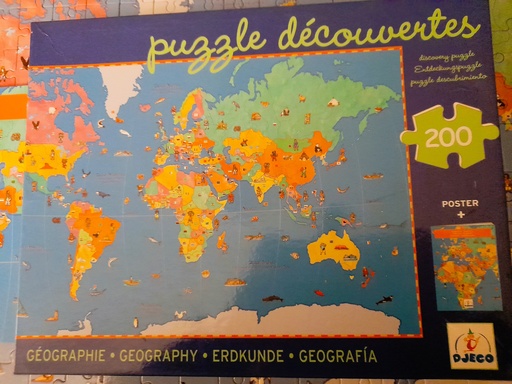 Puzzle "Carte du Monde" 200p - DJECO