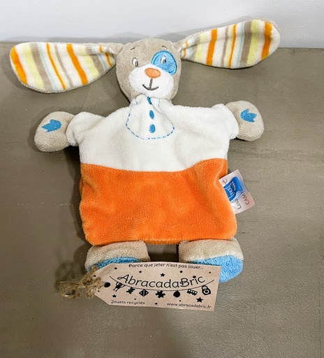 Doudou plat lapin orange - TEX