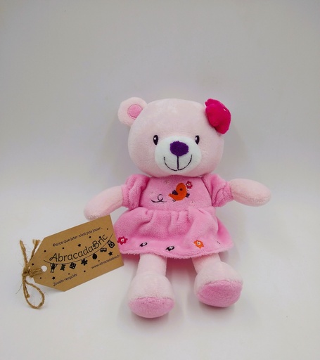 Mon ourson en robe rose 20cm - POMMETTE