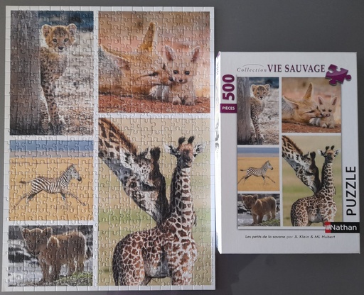 Puzzle "Les petits de la savane" 500p - NATHAN