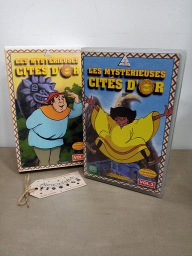 Lot x2 VHS "les mystérieuses cité d'or" vol 3 & 6- AK ViDEO