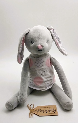 Mon lapin gris et rose 35cm - OBAiBi