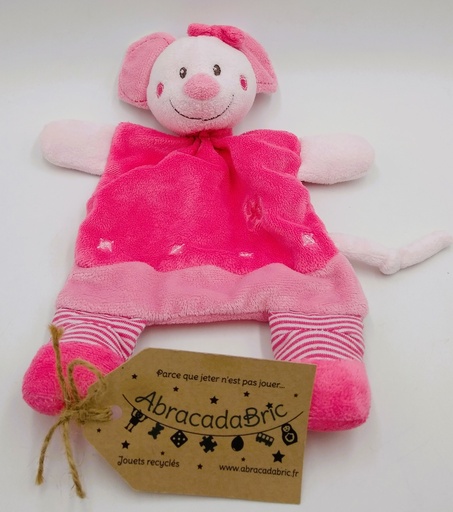 Doudou souris rose 23cm - NiCOTOY 