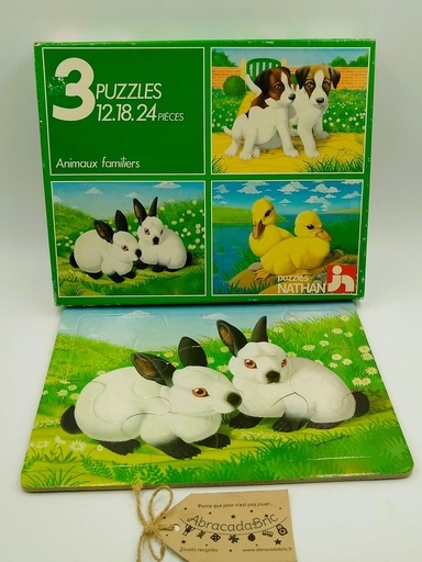 Puzzles "Animaux Familiers" 12,18 et 24p - NATHAN 