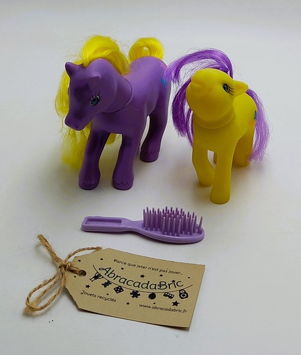Lot x2 Poney " violet jaune"  