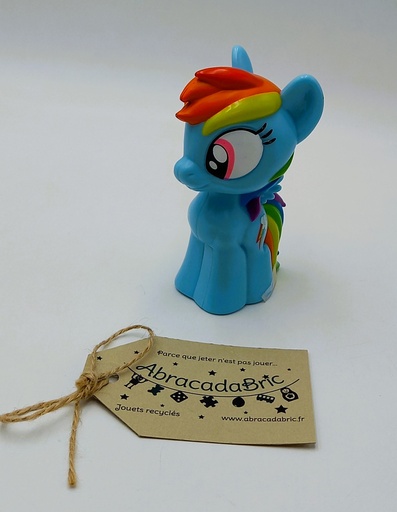Poney "my little pony" bleu et arc en ciel 11cm - HASBRO 