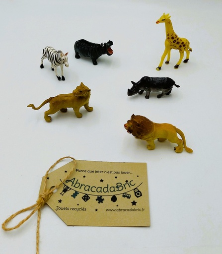 Lot x6 minis figurines animaux de la savane 