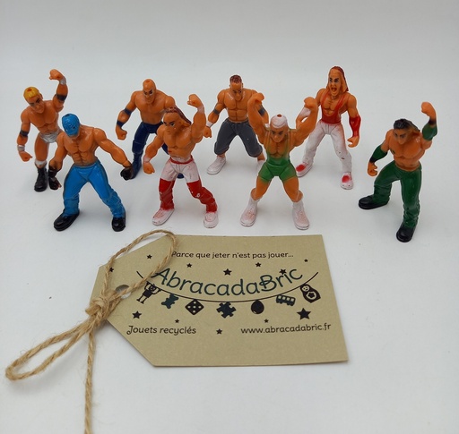 Lot de 12 mini catcheurs