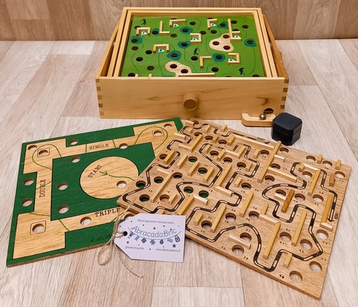 Labyrinthe à billes en bois vintage 1989 - PAViLiON CARDiNAL