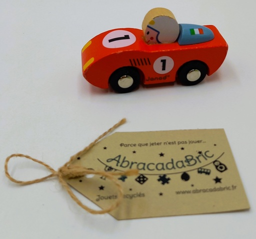 Voiture de course en bois rouge - JANOD  