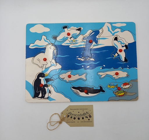Puzzle en bois "Les animaux Marins" 9p 