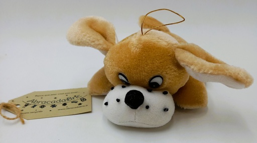 Peluche chien couché marron 18cm