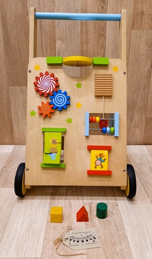 Chariot de marche et activités en bois