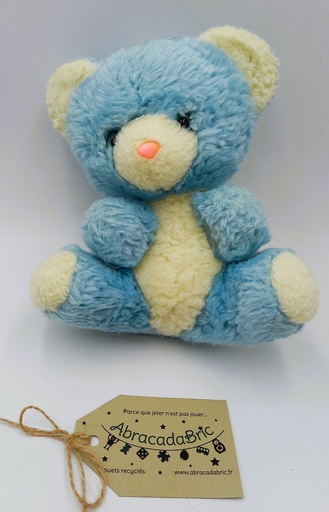 Ourson bleu et blanc 18cm - NOUNOURS 