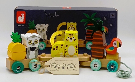 Train tropical à tirer en bois  - JANOD
