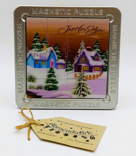 Puzzle magnétique 3D village en hiver -16p