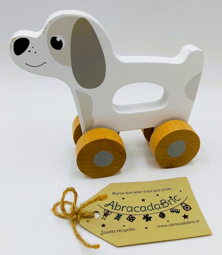  Chien en bois à faire rouler
