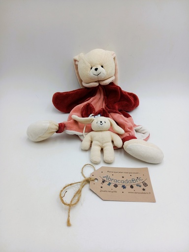 Lapin marionnette rose - DOUDOU ET COMPAGNiE 
