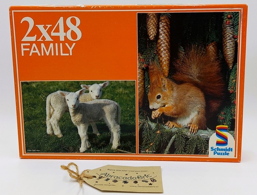 Puzzle « Agneaux et écureuil » 2X48p - SCHMiDT 
