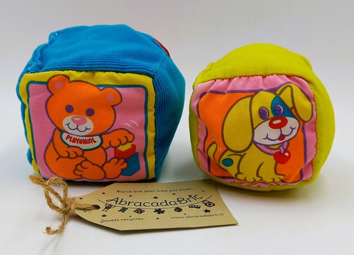 Mes Cubes Tissus vintage x2 - PLAYSKOOL 