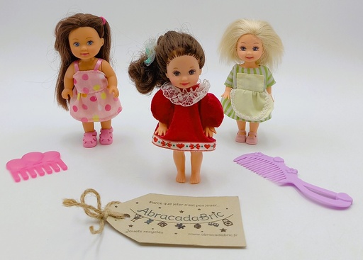 Lot x3 poupées enfants