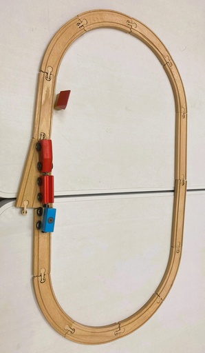 Circuit train en bois 18 pièces    