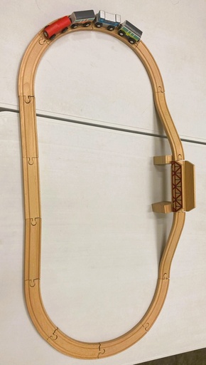 Circuit de train en bois 20 pièces 
