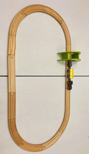 Circuit de train en bois 18 pièces
