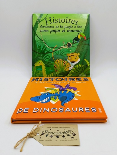 Histoires à lire avec papa et maman "Animaux de la jungle" & "Dinosaures" - FLEURUS  