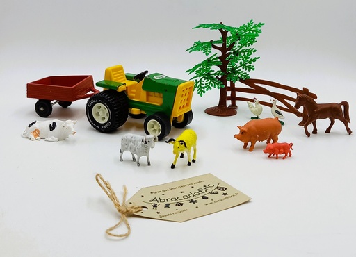 Animaux de la ferme avec tracteur 12pièces