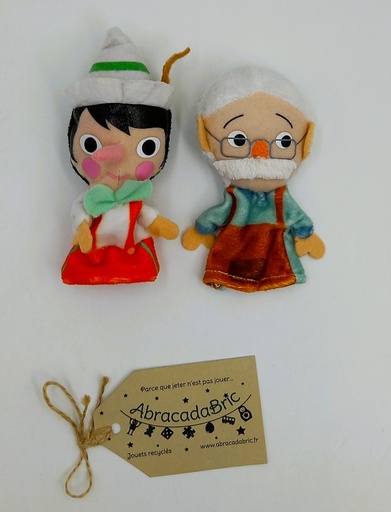 Marionnettes doigts "Pinocchio et Gepetto