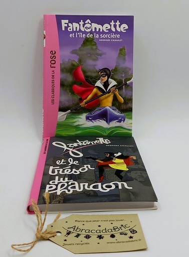 "Fantômette et le trésor du pharaon" & "Fantômette et l'île de la sorcière" - BiBLiOTHEQUE ROSE 
